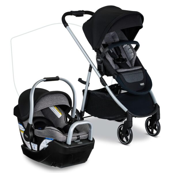 Britax Willow Grove SC Sistema De Viaje Para Bebé Silla De Auto Con Base Alpine Y Cochecito Grove Tecnología ClickTight