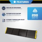 Panel Solar Plegable Portátil Champion Power Equipment 201247 200 Vatios Silicio Monocristalino