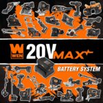Sierra de Poste WEN 20759 Inalámbrica Sin Escobillas 20V Max 8 Pulgadas con Batería 4.0 Ah y Cargador