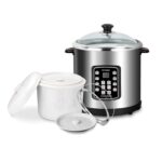 TAYAMA Cocina eléctrica multifuncional de acero inoxidable 8 en 1, 10 litros