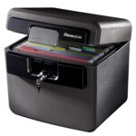 SentrySafe Caja fuerte de acero ignífuga e impermeable con cerradura de combinación de dial, carpeta de archivos y caja