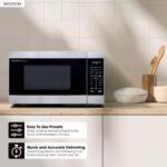 SHARP Horno microondas compacto de encimera con plato giratorio de carrusel extraíble de 10 pulgadas, 700 vatios, 0.7 pi
