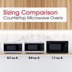 SHARP Horno microondas compacto de encimera con plato giratorio de carrusel extraíble de 10 pulgadas, 700 vatios, 0.7 pi