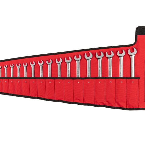 TEKTON Juego de llaves combinadas con cabeza flexible de 12 puntos con bolsa, 19 piezas (6-24 mm) | WRC95403