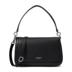 Bolso de Hombro Kate Spade New York Hudson KF860 Cuero Granulado Solapa Magnética Negro