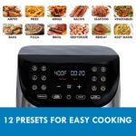 Kenmore Air Fryer - Aerogrill de 8 cuartos de galón, cesta antiadherente, freír francesa, pantalla táctil digital, 12 pr