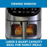 Kenmore Air Fryer - Aerogrill de 8 cuartos de galón, cesta antiadherente, freír francesa, pantalla táctil digital, 12 pr