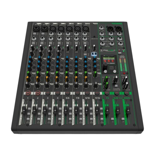 Mackie ProFX12v3+ Mezclador analógico profesional de 12 canales con USB, preamplificadores de micrófono Onyx, motor de e