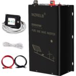 Inversor WZRELB SPWR5K48 5000W 48V CC a 120V 240V CA Onda Sinusoidal Pura Fase Dividida con Panel Remoto LCD de 15 Pies