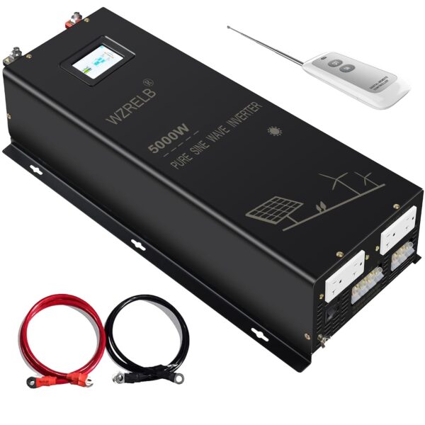 Inversor de Onda Sinusoidal Pura WZRELB SP5K48RC 5000W 48V a 120V 240V Fase Dividida Pico 10000W