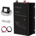Inversor de Onda Sinusoidal Pura WZRELB SPWR4K48 4000W 48V a 120V 240V Fase Dividida 8000W Pico Pantalla LCD Remoto 15 P