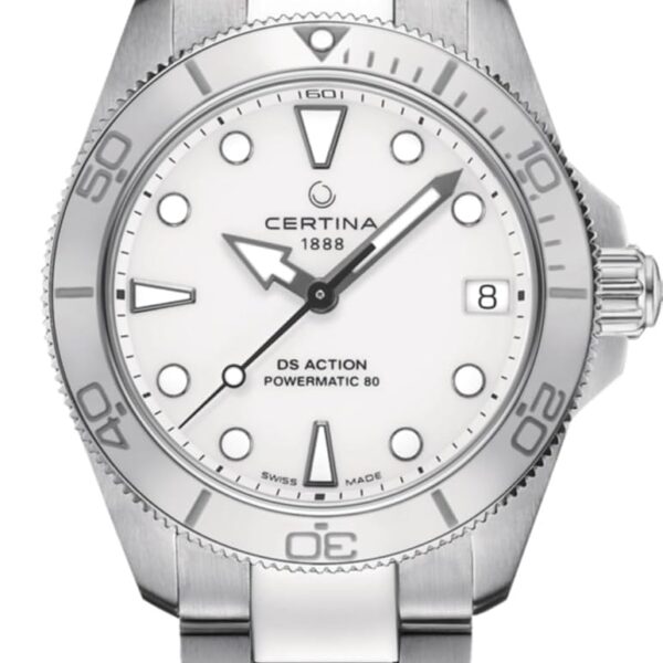Reloj Certina DS Action Lady C0320071101100 Acero Inoxidable Automático Suizo Dial Blanco 34.5mm