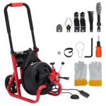 Máquina limpiadora de drenaje Zhirunn PHO_0WUMPP3B 75 pies x 1/2 pulgada 6 cortadores para tuberías de 2 a 4 pulgadas co