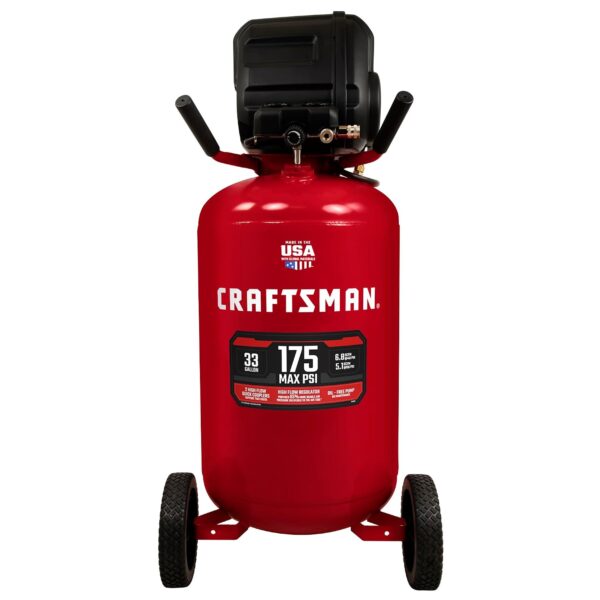 CRAFTSMAN Compresor de aire de 33 galones, 175 PSI máximo, compresor de aire portátil, compresor de aire vertical para u