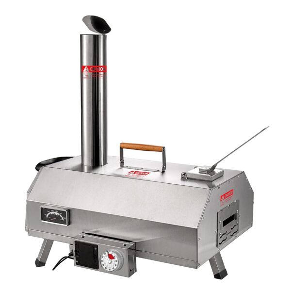 Horno de pizza para exteriores, horno de pizza giratorio automático de 12 pulgadas, horno de pizza portátil de acero ino