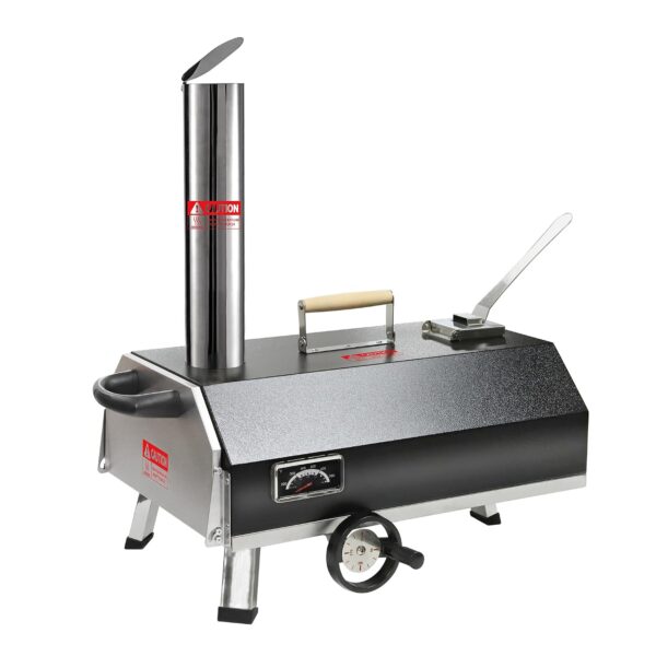 Horno de pizza para exteriores, horno de pizza giratorio semiautomático de 12 pulgadas, horno de pizza portátil de acero