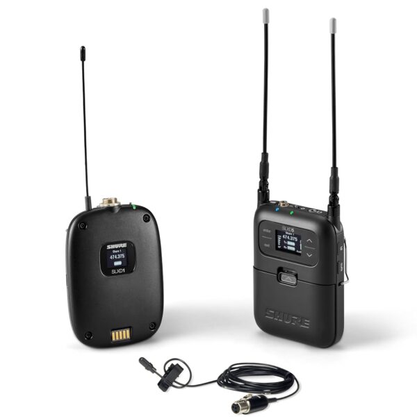 Shure SLXD15/DL4B Sistema inalámbrico digital portátil con transmisor de cuerpo SLXD1, receptor de canal único SLXD5 y m