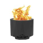 Fogata Sin Humo para Patio Quality Craft PFPDCCOMBO 22 Pulgadas con Cubierta Deluxe Diseño Facetado Acero Doble Pared Ac