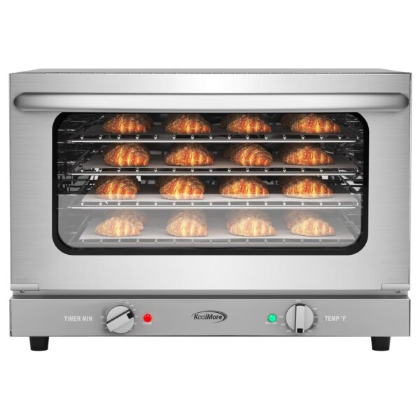 KoolMore Horno de convección comercial de mostrador de 23 pulgadas para bandejas de tamaño medio con 4 rejillas de 1600W