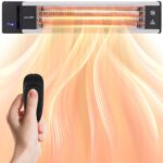 Calentador de Patio SereneLife SLOHT26.5 Infrarrojo 1500W Montaje en Pared con Control Remoto IP65