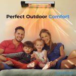 Calentador de Patio SereneLife SLOHT26.5 Infrarrojo 1500W Montaje en Pared con Control Remoto IP65