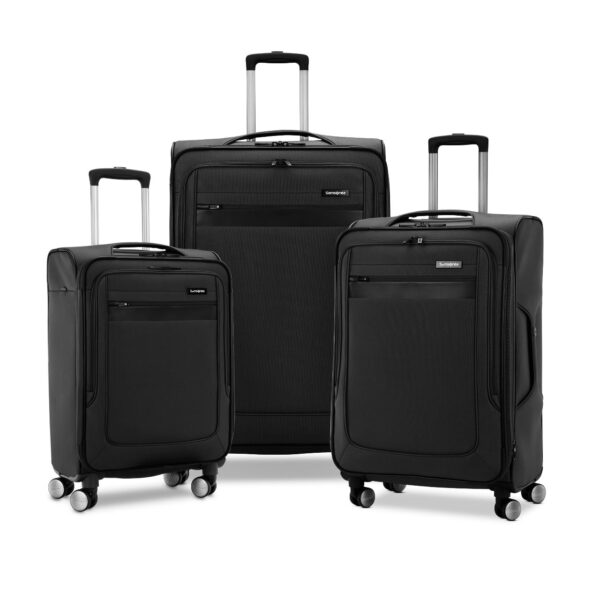 Set de Maletas Samsonite Ascella 3.0 Softside 3 Piezas Ruedas Giratorias Negro Resistente al Agua Ampliable