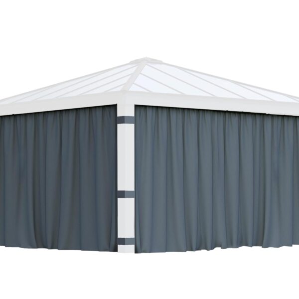 Juego de Cortinas Palram Canopia Dallas 14x14 pies Modelo 707215 4 Piezas Poliéster Gris
