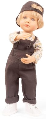 Muñeca Gotz Little Kidz Max 2411037 14 pulgadas pelo rubio corto vinilo juego 6 piezas