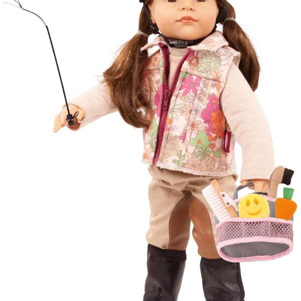 Muñeca Götz Hannah Loves Horseback Riding 2459008 de vinilo 19.5 pulgadas cabello castaño largo juego de 17 piezas