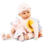 Muñeca de Bebé Götz Cookie Colours 2461054 19 pulgadas Ojos Marrones Sin Pelo Cuerpo Suave