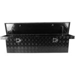 SPOFLYINN Caja de herramientas chapada en aluminio resistente de 60 pulgadas, caja de herramientas de almacenamiento imp