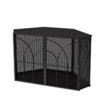 Jaula para Mascotas EastVita xwj-PTO_0Z4YC09Z-1227 47.24 Pulgadas 2 Puertas de Vidrio Templado Diseño Hexagonal Negro