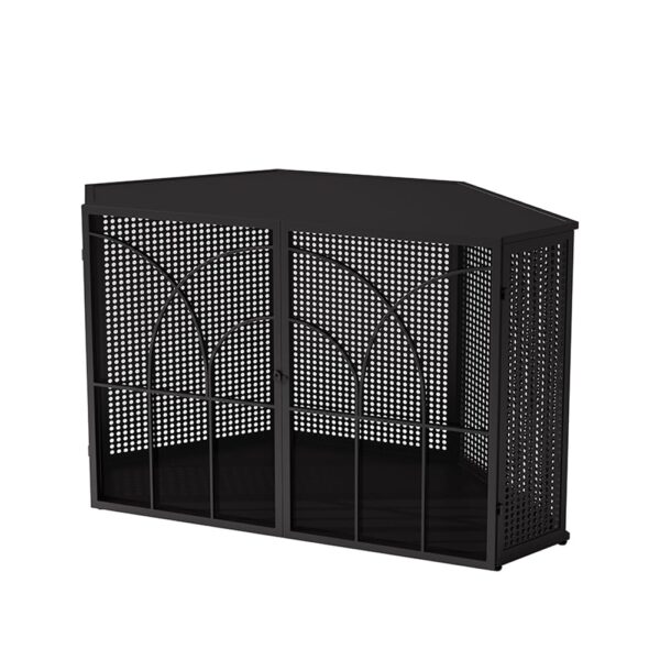 Jaula para Mascotas EastVita xwj-PTO_0Z4YC09Z-1227 47.24 Pulgadas 2 Puertas de Vidrio Templado Diseño Hexagonal Negro