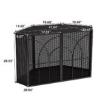 Jaula para Mascotas EastVita xwj-PTO_0Z4YC09Z-1227 47.24 Pulgadas 2 Puertas de Vidrio Templado Diseño Hexagonal Negro