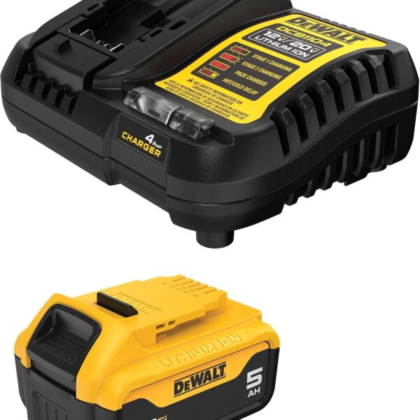 DEWALT Kit de Batería de Iones de Litio 20V MAX 5Ah y Cargador DCB205C
