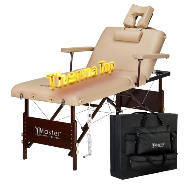 Mesa de Masaje Portátil Master Massage Del Ray 28291 30 Pulgadas Therma-Top Madera Color Arena