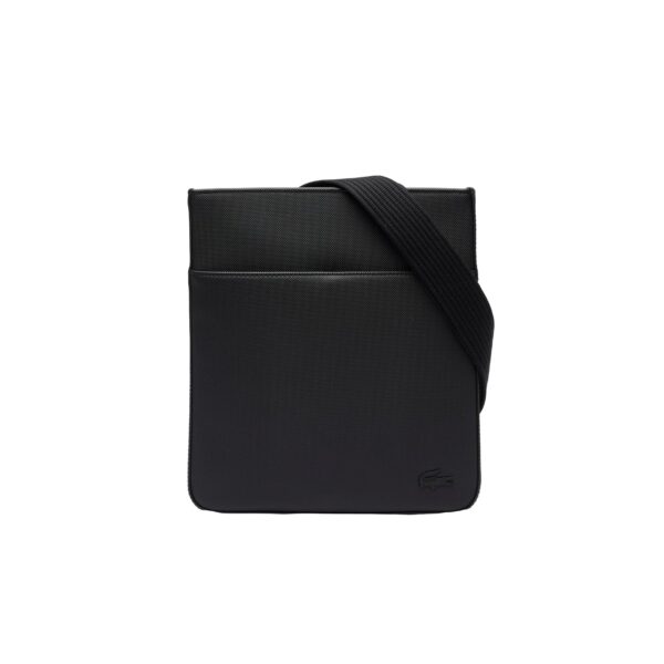 Bolso Cruzado Plano Lacoste NH4424HC Piqué Negro Poliuretano