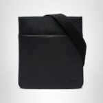 Bolso Cruzado Plano Lacoste NH4424HC Piqué Negro Poliuretano