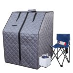 Sauna Portátil SPOFLYINN SJC-PHO_124JA73L Tienda de Sauna Personal con Silla Plegable Control Remoto Generador de Vapor