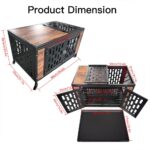 Jaula para Perros Tzou Dog Crate End Table Mueble con 4 Ruedas Bloqueables Bandeja Extraíble Doble Puerta 34.6x21.6x23.2