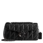 Bolso de Hombro Coach CP150 Acolchado Cuero Napa Bronce Negro 10 1/4 x 5 1/2 x 3 1/4 pulgadas