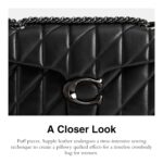 Bolso de Hombro Coach CP150 Acolchado Cuero Napa Bronce Negro 10 1/4 x 5 1/2 x 3 1/4 pulgadas