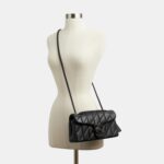Bolso de Hombro Coach CP150 Acolchado Cuero Napa Bronce Negro 10 1/4 x 5 1/2 x 3 1/4 pulgadas