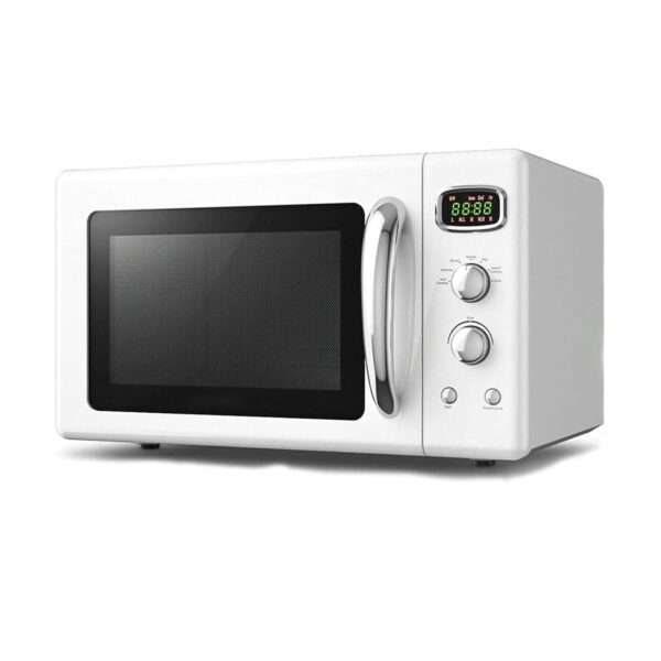 GOFLAME Horno microondas grande de 0.9 pies cúbicos, microondas retro de 900 vatios con bloqueo de seguridad para niños,