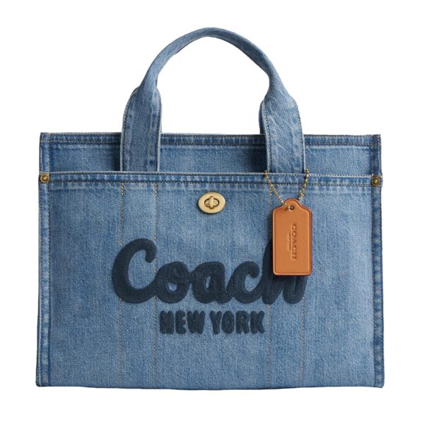 Bolso de Mano Coach CR657-B4IN Mezclilla Índigo Cierre Giratorio Asa Superior