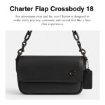 Bolsa Cruzada Coach Charter Flap 18 CR754 Cuero Negro