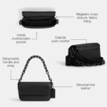 Bolsa Cruzada Coach Charter Flap 18 CR754 Cuero Negro