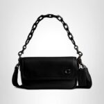 Bolsa Cruzada Coach Charter Flap 18 CR754 Cuero Negro