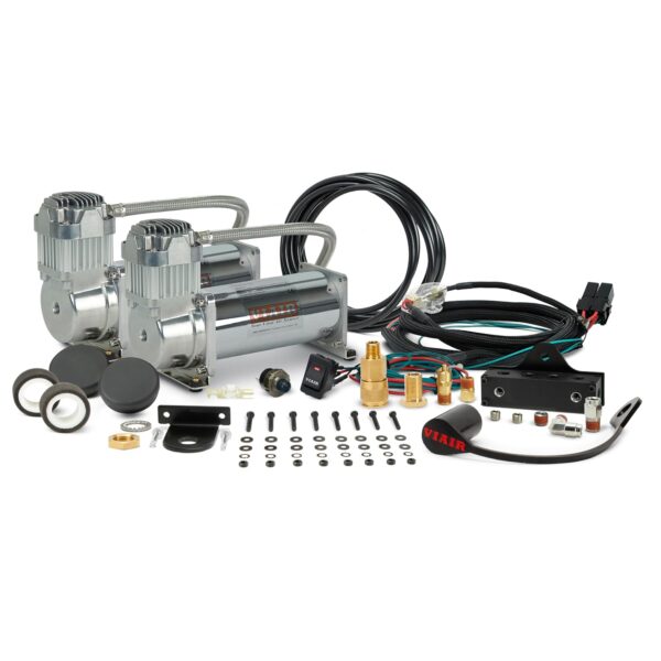 Sistema de Compresor de Aire VIAIR Dual Chrome 444 12V 200 PSI Cromado