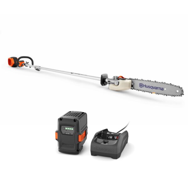 Sierra de Poste Eléctrica Husqvarna 330iKP Interruptor Combinado 10 Pulgadas Batería 4 Ah y Cargador Incluidos Modelo 97